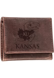 Kansas Jayhawks Leather Mens Trifold Wallet