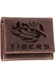 LSU Tigers Leather Mens Trifold Wallet