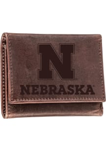 Nebraska Cornhuskers Leather Mens Trifold Wallet