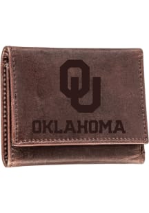 Oklahoma Sooners Leather Mens Trifold Wallet