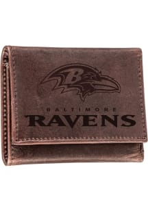 Baltimore Ravens Leather Mens Trifold Wallet