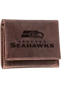 Seattle Seahawks Leather Mens Trifold Wallet