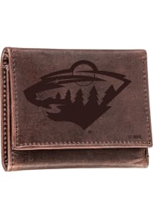 Minnesota Wild Leather Mens Trifold Wallet