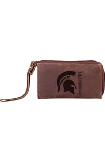 Wristlet Michigan State Spartans Womens Wallets - Brown