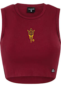Hype and Vice Arizona State Sun Devils Womens Maroon Cut Off Tank Top