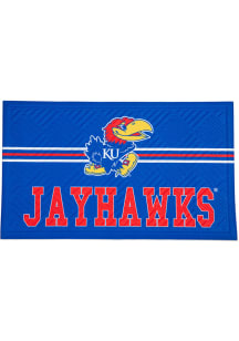 Kansas Jayhawks Cross Hatch Embossed Door Mat