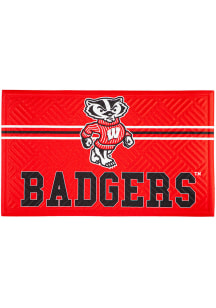 Cardinal Wisconsin Badgers Cross Hatch Embossed Door Mat