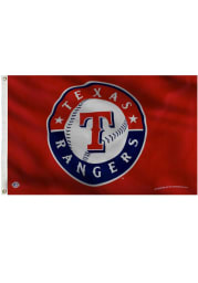 Texas Rangers 3x5 Red Grommet Red Silk Screen Grommet Flag