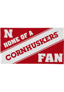 Red Nebraska Cornhuskers Home of a Fan Door Mat