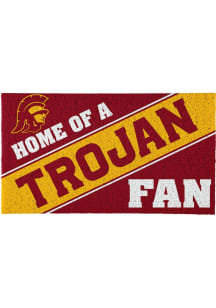 Red USC Trojans Home of a Fan Door Mat