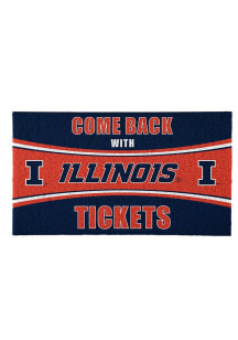Orange Illinois Fighting Illini Come Back With Tickets Door Mat