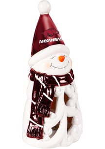 Arkansas Razorbacks Snowman LED 8 Inch Statuary Decor