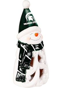Green Michigan State Spartans Snowman LED 8 Inch Statuary Decor