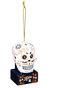 Detroit Tigers Sugar Skull Ornament Ornament - Navy Blue