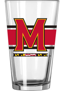 Red Maryland Terrapins 16 Oz Stripe Pint Glass