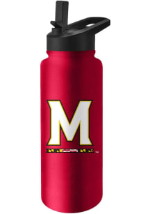 Red Maryland Terrapins 34Oz Quencher Logo Stainless Steel Bottle