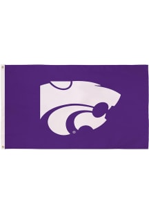 Purple K-State Wildcats 3x5 Team Logo Silk Screen Grommet Flag