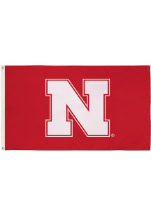 Red Nebraska Cornhuskers 3x5 Team Logo Silk Screen Grommet Flag