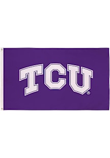 TCU Horned Frogs 3x5 Team Logo Silk Screen Grommet Flag - Purple