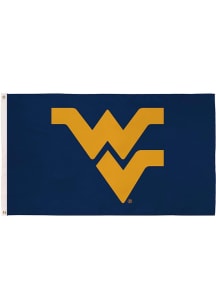West Virginia Mountaineers 3x5 Team Logo Gold Silk Screen Grommet Flag - Gold