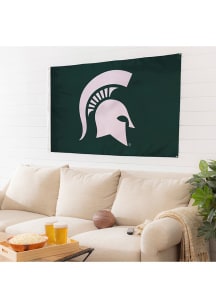 Green Michigan State Spartans 3x5 Team Logo Silk Screen Grommet Flag