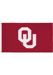 Oklahoma Sooners 3x5 Team Logo Silk Screen Grommet Flag - Crimson