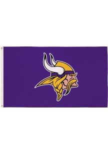 Minnesota Vikings 3x5 Team Logo Purple Silk Screen Grommet Flag - Purple