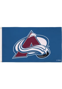 Colorado Avalanche 3x5 Team Logo Blue Silk Screen Grommet Flag - Blue