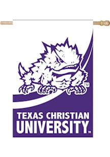 TCU Horned Frogs Burlap Banner - Purple