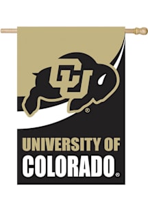 Colorado Buffaloes Burlap Banner - Silver
