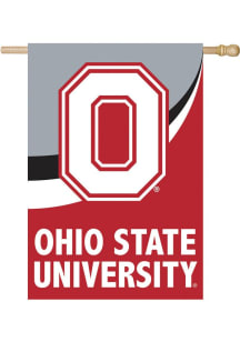 Red Ohio State Buckeyes Burlap Banner