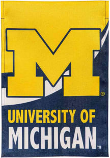 Yellow Michigan Wolverines Burlap Garden Flag