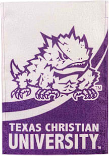 TCU Horned Frogs Burlap Garden Flag - Purple