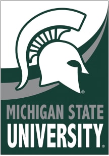 Green Michigan State Spartans Burlap Garden Flag