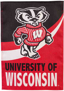 Cardinal Wisconsin Badgers Burlap Garden Flag