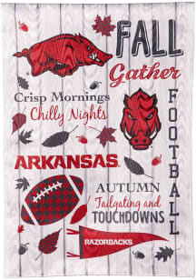 Arkansas Razorbacks Fall Theme Garden Flag - Cardinal