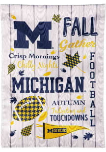 Yellow Michigan Wolverines Fall Theme Garden Flag