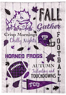 TCU Horned Frogs Fall Theme Garden Flag - Purple