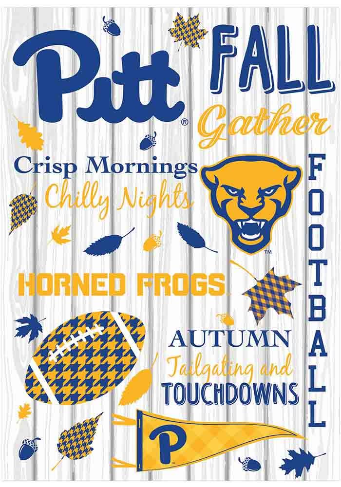 University Of Pittsburgh Gartenflagge – Panthers Pitt Design | Doppelseitig & Wetterfest | 100 % Polyester | Offiziell Lizenziert
