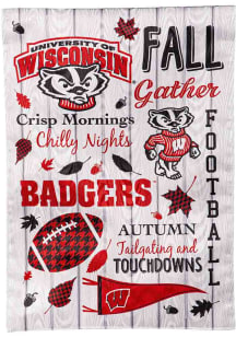 Cardinal Wisconsin Badgers Fall Theme Garden Flag