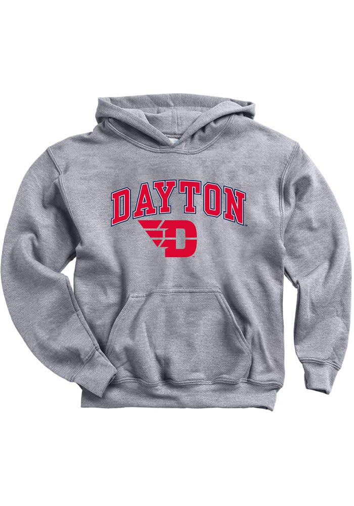 Dayton Flyers Youth HEATHER GREY Midsize Long Sleeve Hoodie