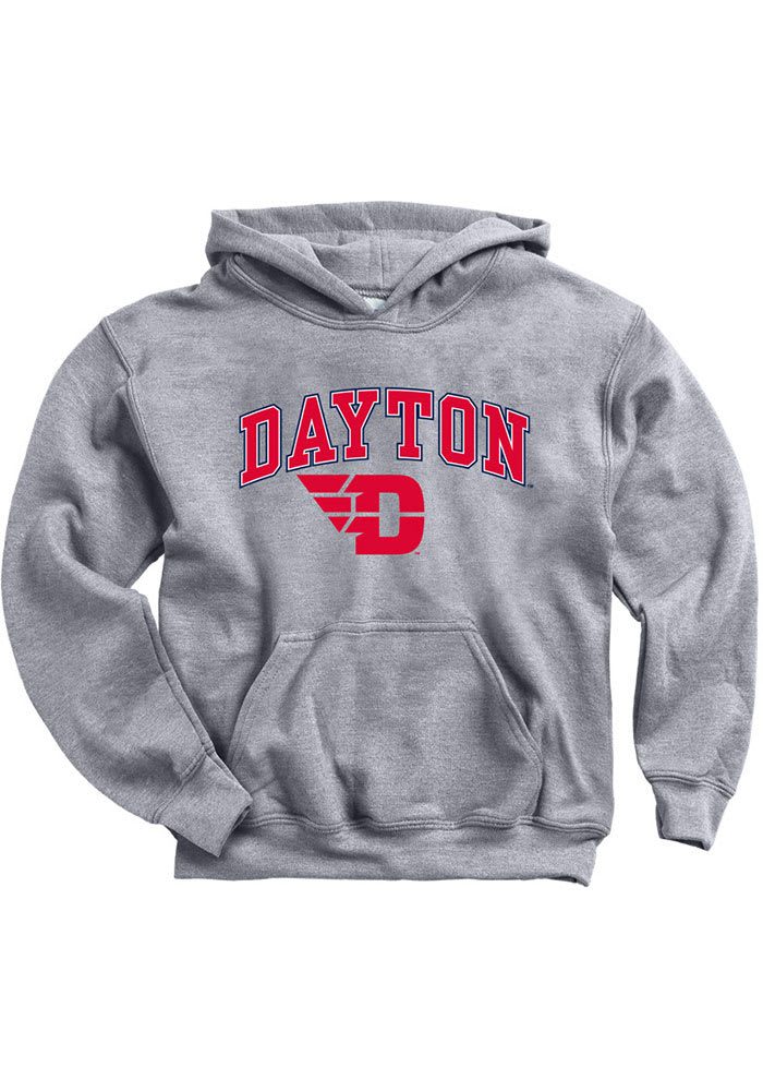 Dayton Flyers Youth Grey Midsize Long Sleeve Hoodie
