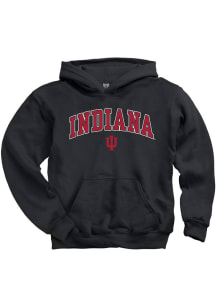 Youth Black Indiana Hoosiers Midsize Long Sleeve Hooded Sweatshirt