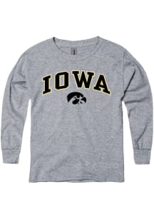 Youth Grey Iowa Hawkeyes Big Logo Long Sleeve T-Shirt