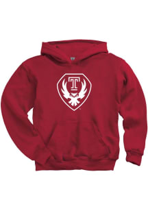 Temple Owls Youth Red Big Logo Long Sleeve Hoodie