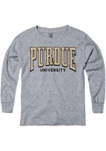 Youth Grey Purdue Boilermakers Grandstand Long Sleeve T-Shirt