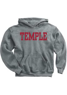 Temple Owls Youth Grey Hefty Long Sleeve Hoodie