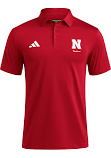 Adidas Nebraska Cornhuskers Mens Red Ultimate365 Short Sleeve Polo