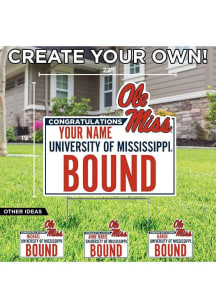 Ole Miss Rebels Personalized School Bound Yard Sign - White