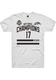 Ty Henricks Rally Mens White Western Michigan Broncos NIL 2025 National Champions Shirzee Player T..